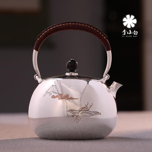 李小白银壶 纯银9999烧水壶 银壶烧水壶 烧水 银壶 茶壶 金银错 鹤庆 商品图2