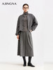 【商场同款】阿菁娜冬季新款设计感宽松夹克格雷色落肩短款橡根袖口四合扣裁缝解构风外套A30Q206008 商品缩略图4