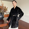 丁摩宁新款进口貂皮大衣女真貂水貂毛外套裘皮拼貂皮草年轻款ALW601 商品缩略图2
