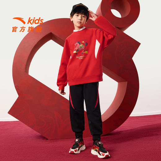 【马年红色新年】安踏儿童2026款时尚裤子装拜年衣服352618721 商品图0