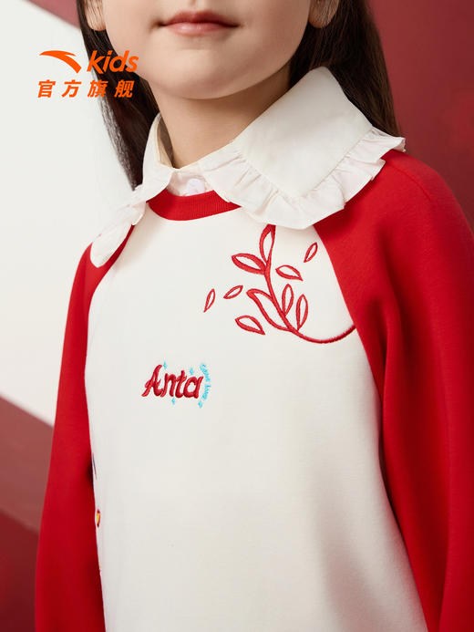 【马年红色新年】安踏儿童卫衣宝宝女童2026年春女孩加绒卫衣潮362619748 商品图3