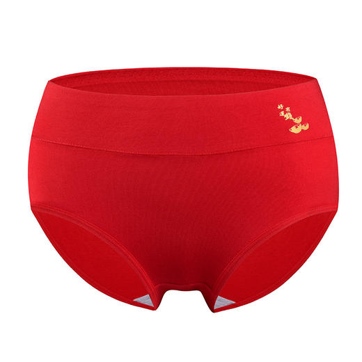 本命年马年红色内裤女士结婚三角裤无痕秋冬女高腰纯棉红内裤透气 商品图4