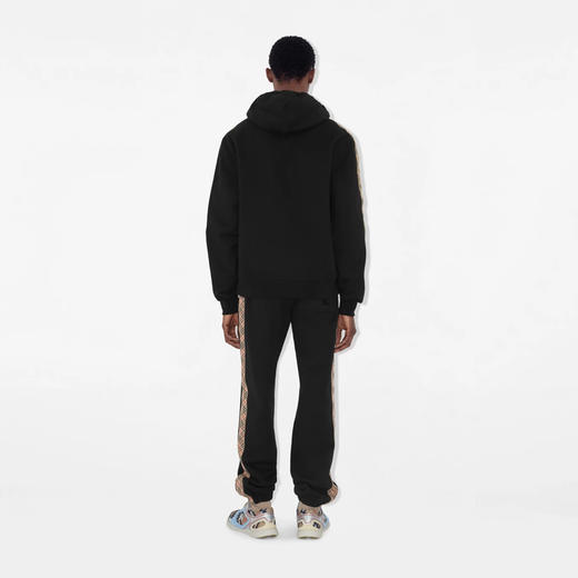 BURBERRY 巴宝莉 男士马术骑士徽标刺绣格纹装饰棉质运动裤 黑色 8110791 A1189 商品图5