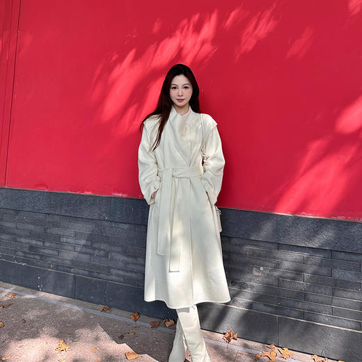 金蘑菇菇 "凡尔赛"羊绒大衣/定制手工小金扣 双面呢 商品图4