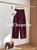 专柜实拍【显白又复古】拉夏贝尔/La Chapelle高级质感100棉牛仔裤休闲工装风阔腿显瘦长裤（附赠腰带 商品缩略图2