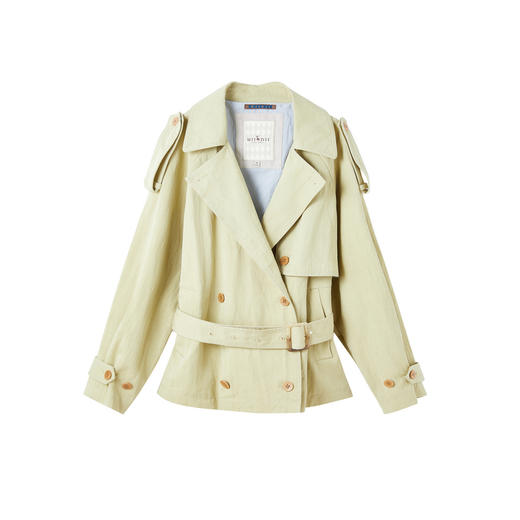 谜底短箱型风衣长袖2026年春季新品经典收束腰带外套女261ME0205 商品图4