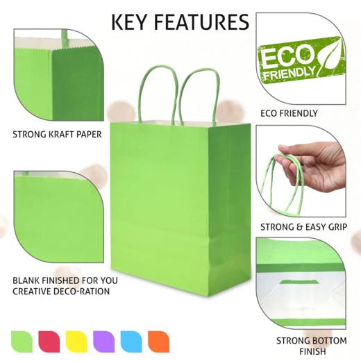 【24个】美国 Zufera 彩色牛皮纸袋 礼品手提袋 22*16*8cm 商品图3