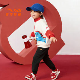 新年款安踏儿童男小童针织套头衫2026春新款保暖儿童加绒卫衣潮流352619727N