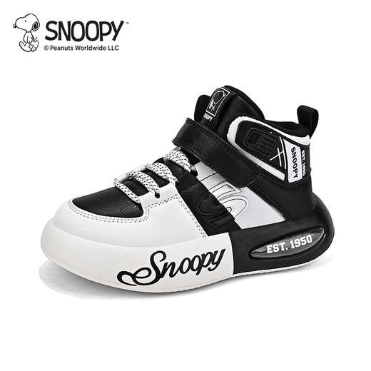 【史努比】儿童休闲鞋高帮皮面防水运动鞋男女童跑步鞋28-38 商品图3