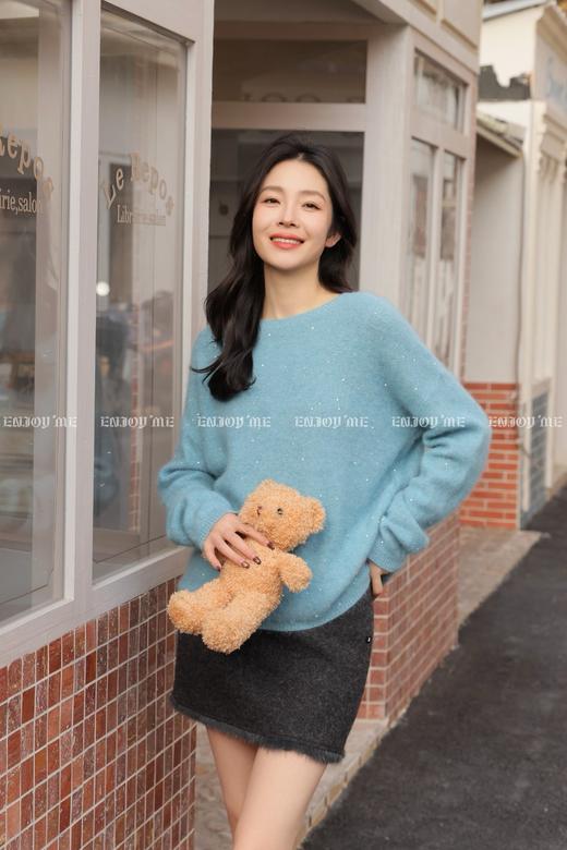 【门店同款】ENJOY冬季“暖冬知性”羊绒拉毛珠片针织上衣 168897579 商品图1