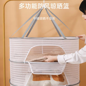 多功能家用晾晒网晒鱼干防虫风干网晒衣防风晾晒网折叠封闭晾晒蓝