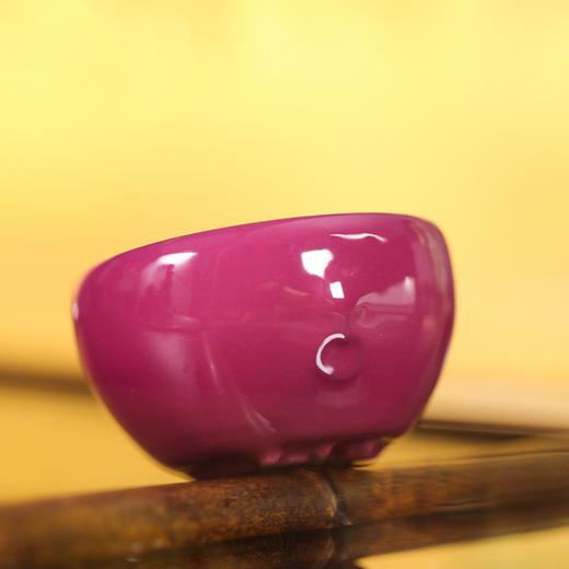 问鼎哥窑传世哥窑招财进宝战鼓杯（胭脂红） 商品图3