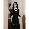 鹿向南「千金可露丽」黑色假两件连衣裙时尚套装秋季新款两件套女 商品缩略图1