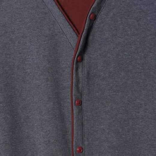 26WY30SDSA男士秋冬新款痞帅男装韩版简约撞色假两件圆领百搭宽松上衣 商品图3