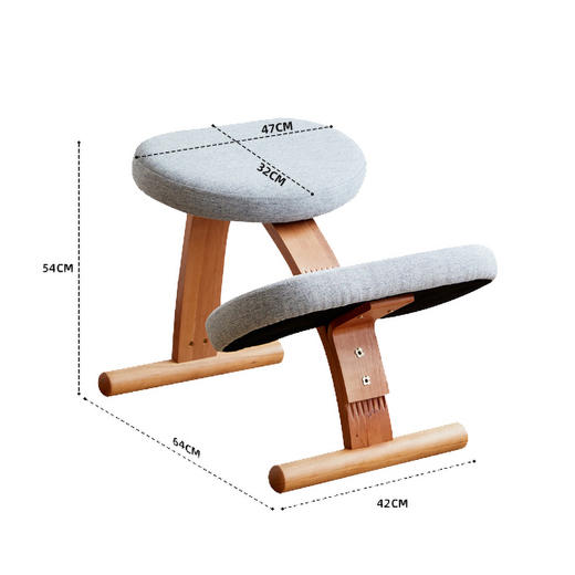 正身功法椅&逍遥多用茶桌 | 樱桃木色 帮助背部自然挺直 棉麻面料 办公居家喝茶打坐 附安装说明书 商品图7