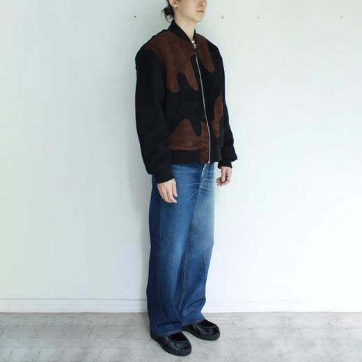SOE Paste Together Jacket 羊毛羊皮拼接夹克 棒球领外套 商品图2