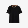 BURBERRY 巴宝莉 男士格纹装饰棉质圆领短袖T恤 黑色 8110101 A1189 商品缩略图0