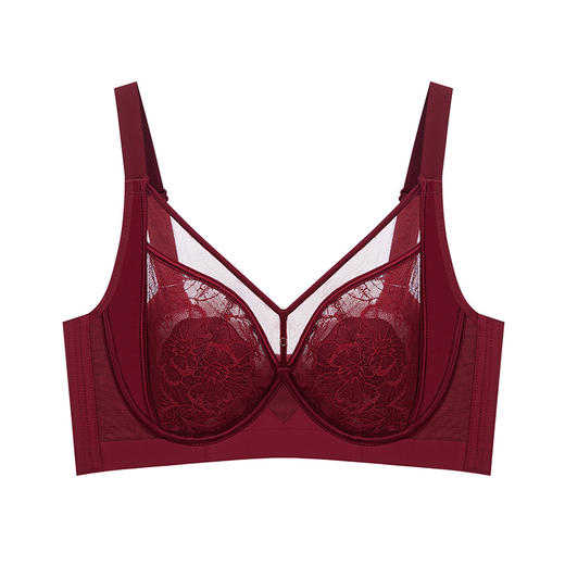 【先小显瘦❗️兔耳朵蕾丝大码内衣】挺拔更显瘦，提拉防下垂，超美超好看！新年文胸胖mm大胸显小调整型上托聚拢防下垂大胸马年本命年女薄D杯 商品图4