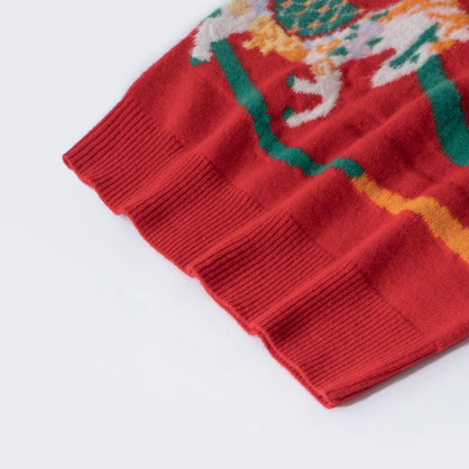 100%羊毛  新年幸运红色圆领羊毛毛衣 A-5751 商品图3