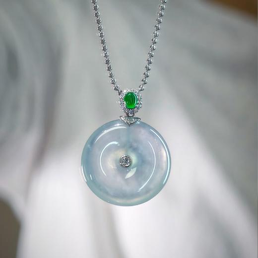 18K 金镶嵌翡翠平安扣 商品图1