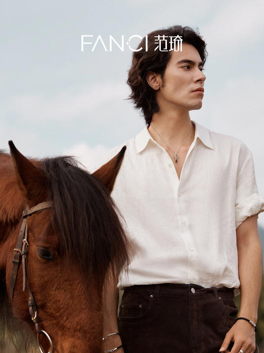 Fanci范琦 马首系列以梦为马银曜石项链轻奢2026新款送男生日礼物 商品图3