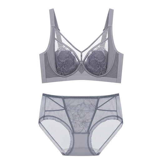 【先小显瘦❗️兔耳朵蕾丝大码内衣】挺拔更显瘦，提拉防下垂，超美超好看！新年文胸胖mm大胸显小调整型上托聚拢防下垂大胸马年本命年女薄D杯 商品图12