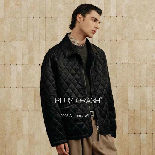 PLUS CRASH灯芯绒拼领菱形格纹棉服夹克外套男女同款PC55PJ79 商品图2