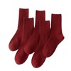 安可拉红袜子女秋冬加厚保暖双针羊绒袜蛇年大红结婚本命年中筒袜 商品缩略图4