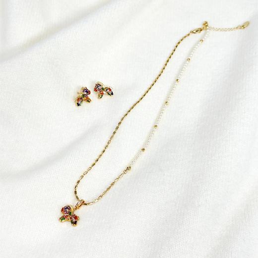 壁虎瑜伽【2601PJ461】 铜镀24K彩色小马吊坠项链（5天发货） 商品图5