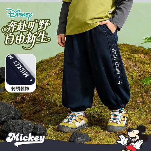 迪士尼（Disney）童装男童束脚长裤潮流帅气肤宽松运动灯笼休闲裤2026春季新款裤子ZD1FK006 商品图0