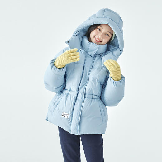 棵初2025年冬季新款亲子中大女童连帽羽绒服三防面料蓬松保暖外套 商品图2