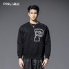 PINLI品立2025秋季新款男字母印花圆领宽松套头卫衣上衣青年潮牌BG253109019 商品缩略图0