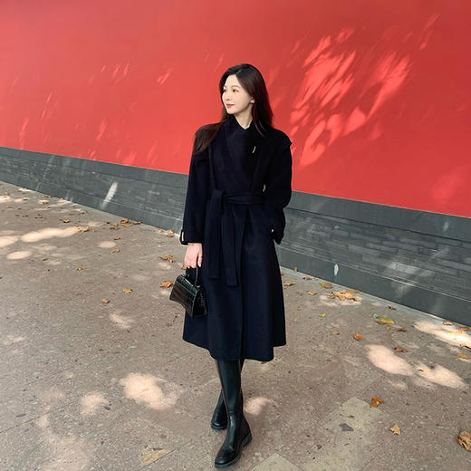 金蘑菇菇 "凡尔赛"羊绒大衣/定制手工小金扣 双面呢 商品图1