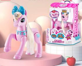 ZURU 佩特宠物独角兽小马宝莉过家家梳妆女孩子玩具生日新年礼物