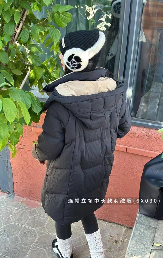 H25A6X030#高端连帽立领中长款羽绒服外套 商品图4