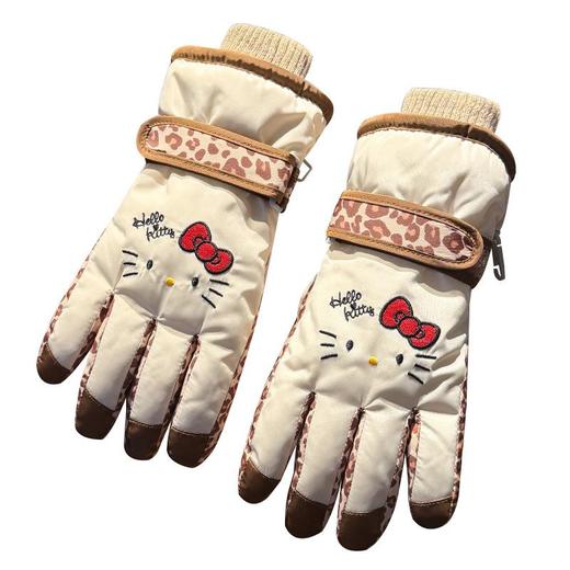 HelloKitty滑雪手套女士冬季可爱加绒加厚骑行保暖防寒手套 商品图4