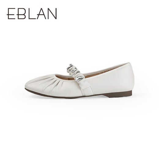 【上新】伊伴2026春季羊皮平底褶皱甜美玛丽珍B26138802 商品图1