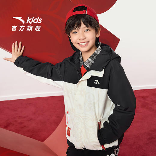 晴雨甲安踏儿童新年外套男大童摇粒绒2026新款马年保暖大童厚外套352618688S 商品图5