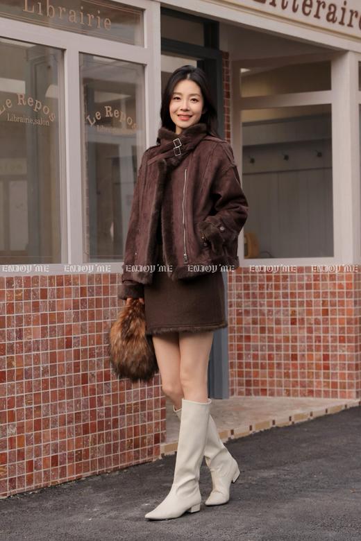 【门店同款】ENJOY冬季“暖冬知性”立领扣袢毛毛外套 169094233 商品图7