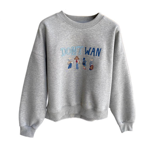 时髦减龄！加绒圆领卡通刺绣正肩卫衣外套女上衣2026冬新款！ 商品图4