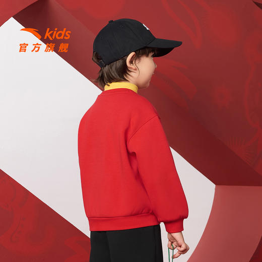 【马年红色新年】安踏儿童卫衣宝宝男童套头2026年加绒儿童卫衣352619721N 商品图3