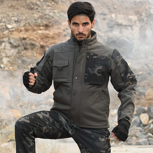 【硬核清仓 断码不补 防泼耐磨抗撕裂 9个口袋装载】猛禽L5级软壳复合摇粒绒抗寒战术外套ds（hy） 商品图10