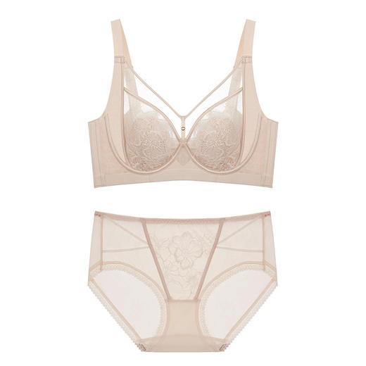 【先小显瘦❗️兔耳朵蕾丝大码内衣】挺拔更显瘦，提拉防下垂，超美超好看！新年文胸胖mm大胸显小调整型上托聚拢防下垂大胸马年本命年女薄D杯 商品图11