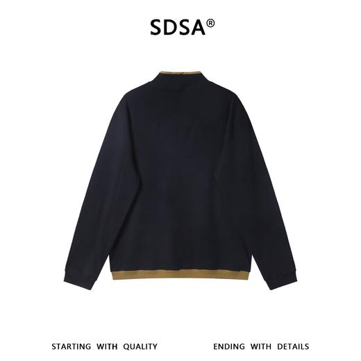 26T07SDSA秋冬新款痞帅男装时尚彩色纽扣拼接撞色立领长袖T恤百搭潮 商品图5