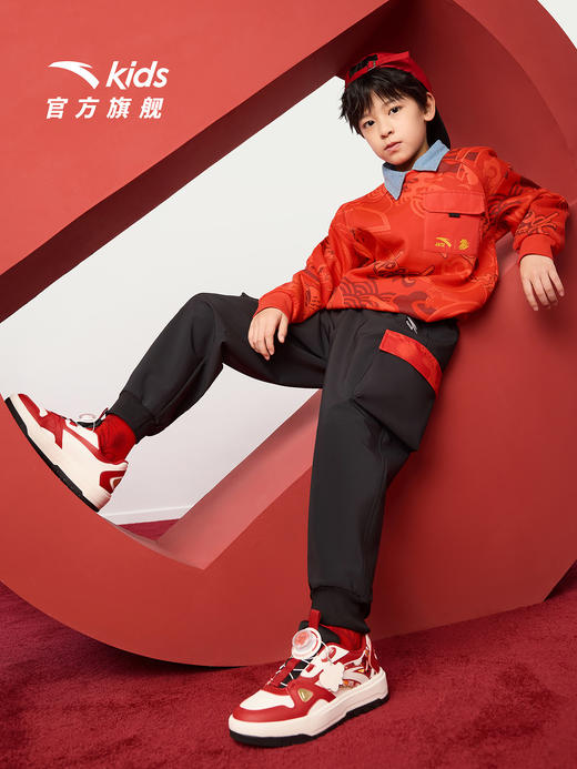 【新年软壳】安踏儿童装男童加绒裤子2026新款拜年衣服工装运动裤352618504 商品图1