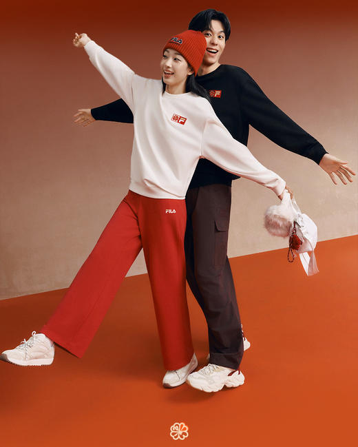 跨年售后 斐乐新年款男女情侣海棠花圆领卫衣 ggd 339132 商品图11