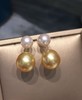 【私席真珠·新年盛宴】18k金镶AKOYA/南洋金珍珠耳针 7.5/11mm圆/椭圆 商品缩略图0