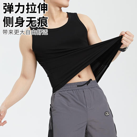 男士天丝莫棉皮马棉舒适透气高弹力汗衫背心马甲春夏打底四季2561 商品图1