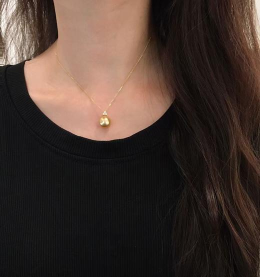 【新年优惠特价】18k金镶南洋金珍珠项链 11-12mm 近圆 商品图3