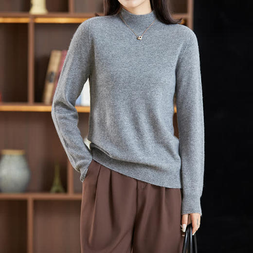 丁摩 山羊绒羊毛半高领毛衣打底衫2856WX153 商品图5